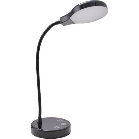 Mainstays Modern Dimmable LED Desk Lamp with USB Charging Port, Black Finish, for All Ages