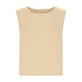 thumbnail image 5 of CHGBMOK Womens Tank Tops Solid and Linen Round Neck Tank Top S-2XL, 5 of 6