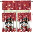 thumbnail image 6 of Snowman Christmas Kitchen Curtains and Valances Set Xmas Rod Pocket Valance and Tier Set for Bedroom Kitchen Cafe Living Room Bathroom, 54'''' x 36'''', 6 of 6