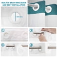 thumbnail image 2 of No Hook Shower Curtain with Built-in Rings - Teal Green Khaki Retro Gradient Washable Waterproof Fabric Bathroom Curtains for Hotel,Rentals, 72 X 84 Inch Extra Long , Abstract Watercolor, 2 of 8