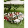thumbnail image 3 of Outdoor Tablecloth with Umbrella Hole and Zipper, Red Snowman Christmas Rectangle Table Cloth 54x80 Inch Waterproof Tablecloth, Vintage Xmas Tree Snowflake Picnic Table Cover for Patio Camping, 3 of 7