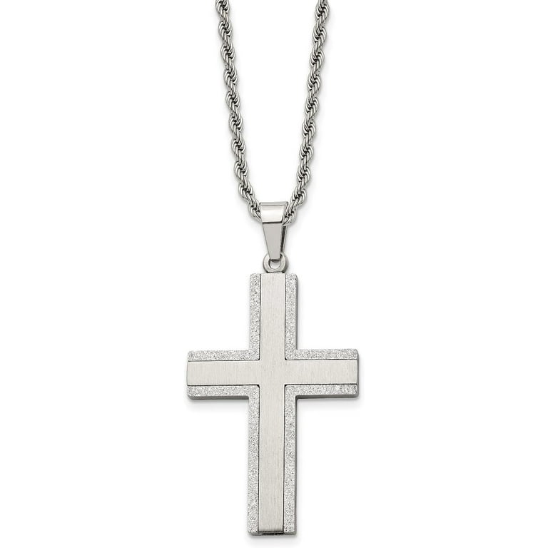 Stainless Steel Laser Cut Edges Cross 24 Stainless Steel Laser Cut Edges Cross 24