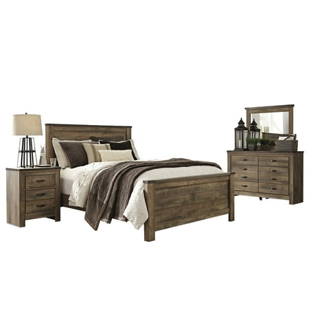 Ashley Furniture Trinell 4 PC Bedroom Set: Queen Panel Bed ...