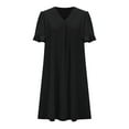 thumbnail image 7 of Oplxuo Summer Dresses for Women Ruffle Short Sleeve V Neck Casual Shift Dress with Pockets, 7 of 7