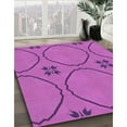 thumbnail image 3 of Ahgly Tapis d'Intérieur Lavable en Machine Carré Transitionnel Néon Rose Violet, 5 Pieds Carré, 3 of 7