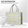 thumbnail image 3 of Large Capacity Tote Bag,Yellow Lemon Fruit Slices White Pattern Handbag Fashion Luxury Tote Bag,15.7"x13"x 5.1" Inches,Laptop Compatible, 3 of 6