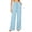 Light Blue, variant on CHGBMOK Women's Pants High Waist Drawstring Wide Leg Pants Loose Casual Trousers with Side Pockets Solid Daily Versatile