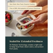 Caraway Mini Food Storage 9pc Set - Glass Storage Containers for Food - Ceramic-Coated Glass - Air Release Technology - Compact & Stackable Design - Cream