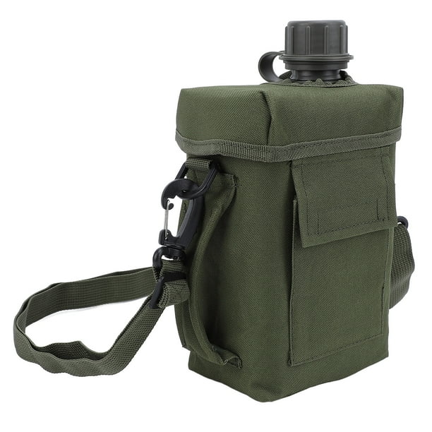 Botella de Agua Para Exteriores: Cantimplora de Agua Portátil de 2 Litros Con Riñonera, Botella de Agua Multifuncional de PVC Plana para acampar para excedentes militares o