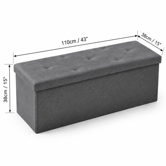 Storage Ottoman Bench, FoldingOttoman Stool, Ottoman with Storage, StorageChest, End Of Bed Bench, Padded Seat, StorageBench with Seating for Bedroom, Living Room, Mother's Day Thoughtful Gift