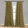 thumbnail image 4 of Ambesonne Floral Curtains, Roses with Leaves Minimalist, Pair of 28"x84", Dark Peach and Army Green, 4 of 4