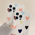 thumbnail image 2 of Compatible with iPhone 13 Pro Case Cute Matte Love Hearts Pattern Designed Bumper for Teen Girls Women Soft Liquid Silicone Protective Shockproof Phone Cover Beige Case for iPhone 13 Pro, 2 of 6