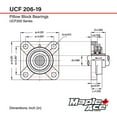 thumbnail image 3 of MAPLE ACE UCF206-19 Flange Bearing 1-3/16" Bore 4-Bolt Solid, 3 of 4