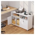 thumbnail image 3 of Archivador, Archivador con Cerradura, Soporte para Impresora, 2 Cajones, 3 Compartimentos Abiertos, Adecuado para Estudio u Oficina, 96,6 × 34 × 65,8 cm (Blanco), 3 of 6
