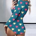 thumbnail image 2 of Mono vintage divertido de manga larga con cuello en V para mujer con estampado de amor cerca del cuerpo Fridja  hfkajh102966, 2 of 4