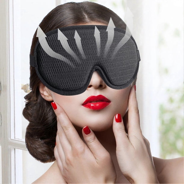 Breathable 3D Sleep Mask, Black-Out Eye Mask for Men & Women, Travel Night Blindfold & Eye Shade Cover for Better Sleep
