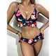 thumbnail image 2 of Traje de baño de bikini para mujer con volantes y cuello en V con estampado de flores, traje de baño de dos piezas para uso de verano tipo 4 XL, 2 of 6