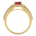 thumbnail image 4 of 1.76ct round cut red natural garnet 18k yellow gold halo Bridal Wedding Engagement Promise Anniversary Ring for Women size 5.75, 4 of 7