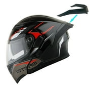 1Storm Motorcycle Modular Full Face Flip up Dual Visor Helmet + Spoiler: HB89 Storm Red