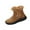 Brown, variant on Women Ankle Snow Boots Flat Heel Thick Velvet Round Toe Side Zipper Ankle Women's Flats Boots Women Trendy Casual Outdoor Dressy Winter Velvet Comfortable Warm Shoes Beige 6.5
