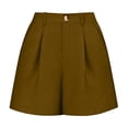thumbnail image 3 of Bosfbaoi Women High Waisted Pleated Dress Shorts Casual Business Wide Leg Tailored Short Pants With Belt Pockets, 3 of 9