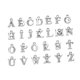 thumbnail image 1 of 26 piezas de dijes de diamantes de imitación de cristal con letras AZ, colgantes hechos a mano con cuentas iniciales para Plata, 1 of 9