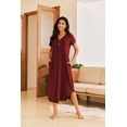 thumbnail image 2 of Ekouaer Long Nightgowns for Women Button Night Gowns Short Sleeve Sleepwear Full Length Sleep Shirts With Pockets, 2 of 6