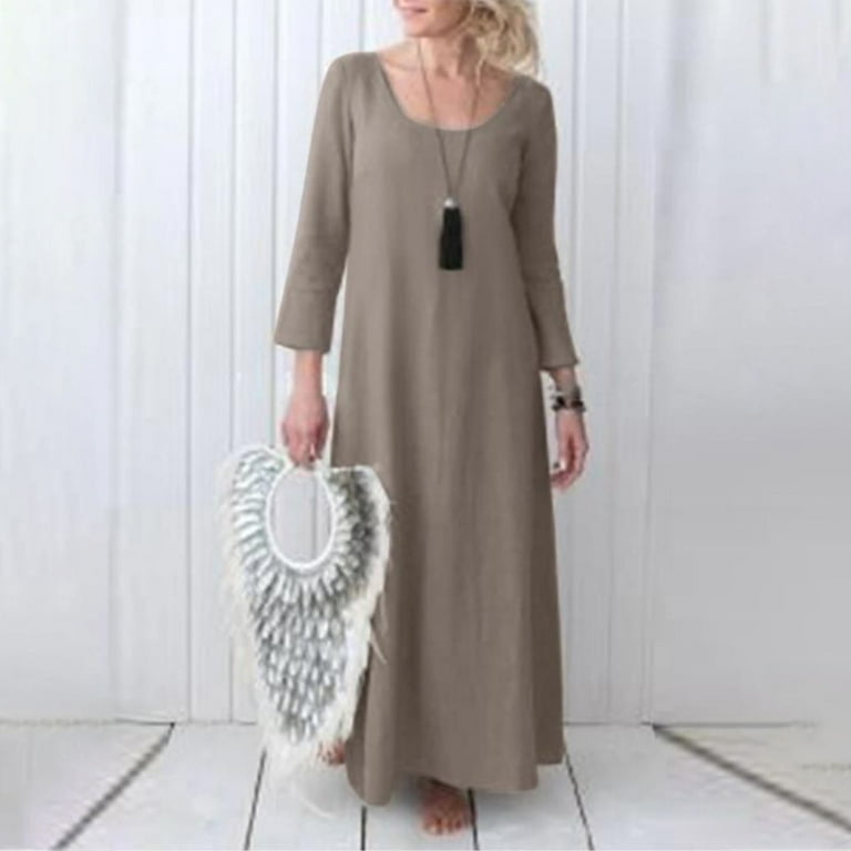 chinese dress ladies Haven Embroidered Linen Maxi Dress Coral / S