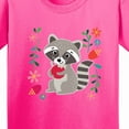 thumbnail image 4 of Inktastic Woodland Raccoon Spring Flowers Youth T-Shirt, 4 of 5