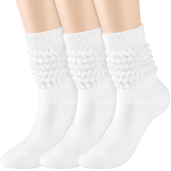 TELOLY 3 Pairs Slouch Socks Women, Scrunchy Socks for Women Knee High Scrunch Socks Size 5-11