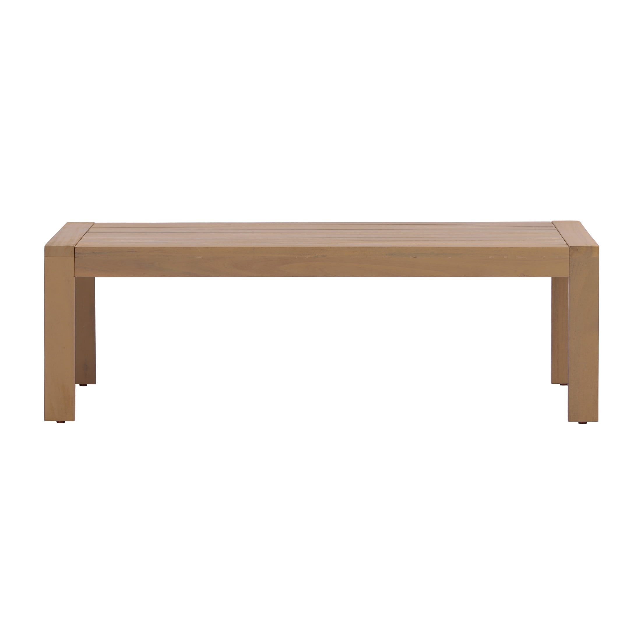 Christopher Knight Home 43.31" Outdoor Coffee Table with Slatted Water-Draining Top, Light Teak