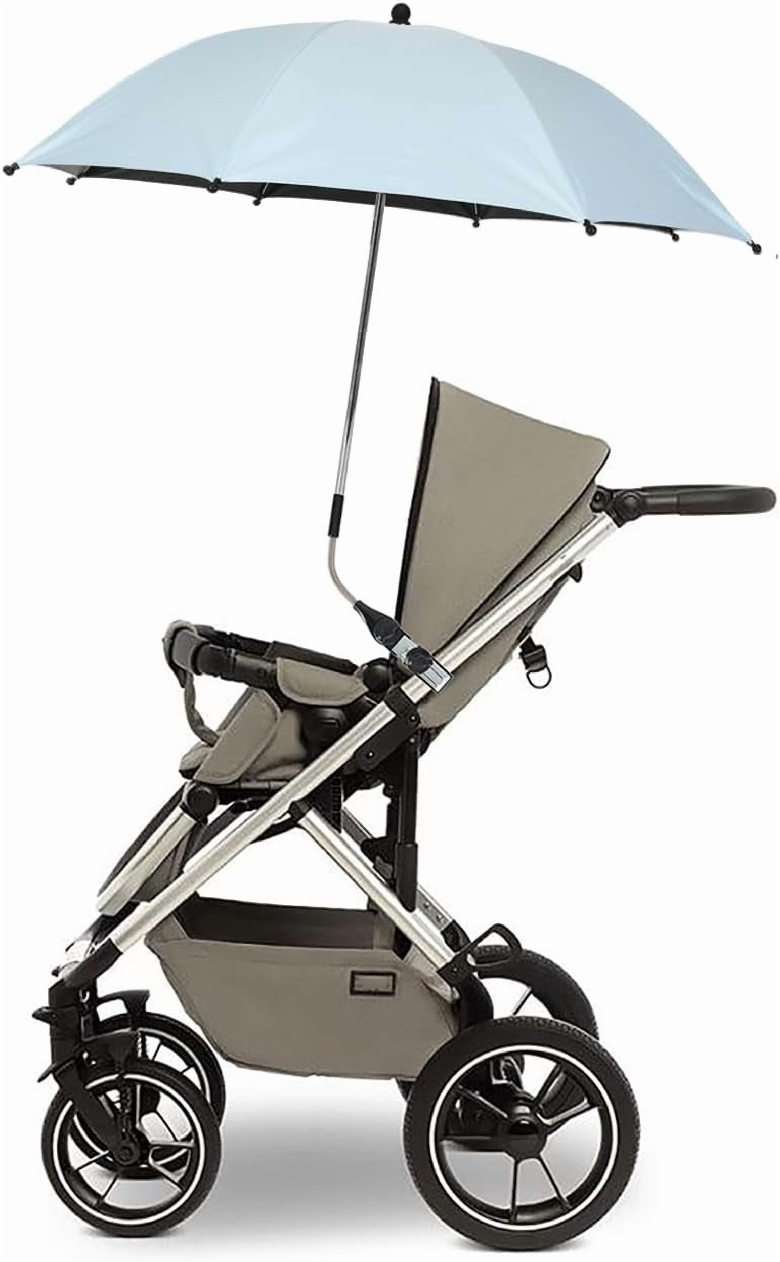 Pram  with Adjustable Clamp, UPF 50+ -Proof Parasol for Strollers