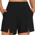 thumbnail image 2 of Gibobby Bañador de Bikini Pantalones cortos de baño para mujer con bolsillos, traje de baño de talle , pantalones cortos de baño, pantalones cortos de ba(Negro,M), 2 of 5