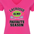thumbnail image 4 of Inktastic Lacrosse Is My Favorite Season Women's V-Neck T-Shirt, 4 of 5