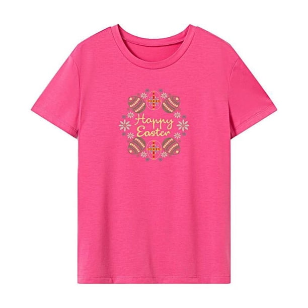 Camiseta para mujer de manga corta con cuello redondo para el trabajo, uso diario, desplazamientos M