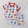 thumbnail image 2 of Utoimkio Toddler Unisex Summer Lounge Outfits Casual Print Short Sleeve Tops and Shorts Set Summer Toddler Clothes, 2 of 5