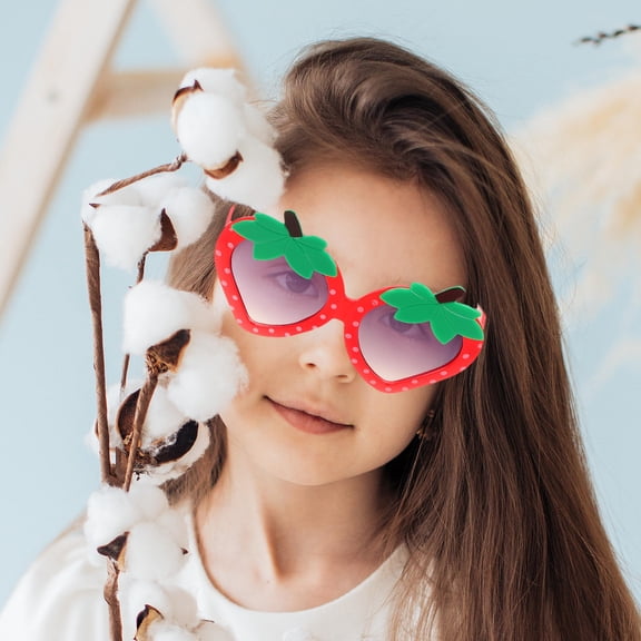 SEWCHICS 3-Piece Strawberry Sunglasses Set with Assorted Fun Eyewear for Beach, Luau, Festival, Party, and Outdoor Activities