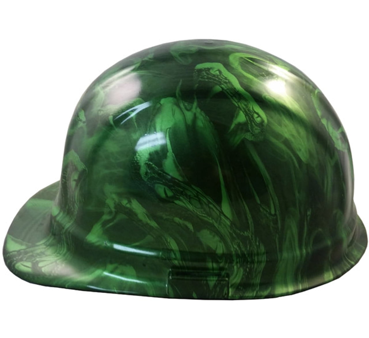 Venom Snake Green Hydro Dipped Hard Hats Cap Style with 4 Pt Suspension