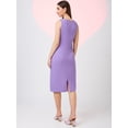 thumbnail image 3 of Globus Women Cut Out Detail Boat Neck Solid Back Slit Midi Sheath Party Dress, 3 of 6