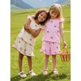 thumbnail image 5 of BemeyourBBs Little Toddler Baby Girls Summer Clothes 2 Piece Cherry Outfits Cherry Print Flying Sleeve Round Neck Shirt Tops and Ruffle Shorts Set, 5 of 9