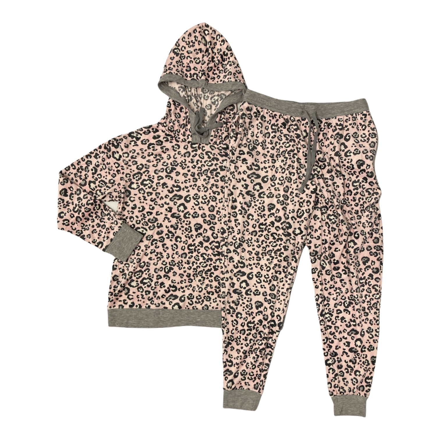 Cuddl Duds Women's 2 Piece Hooded Stretch Fleece Lounge Set (Pink Leopard,  XXL) - Walmart.com