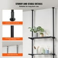 thumbnail image 4 of Over The Toilet Storage 4 Tier Adjustable Bathroom Organizer Low Carbon Steel 53 to 132 Inch Tall Shelf Rack Easy Assembly Laundry Space Saver for Small Rooms Fits Most Toilets, 4 of 6