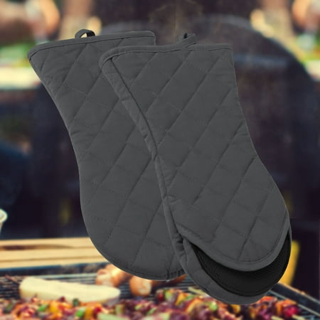 

Uxcell Canvas Oven Mitts Non-Slip Heat Resistant Kitchen Baking Cooking Gloves Gray 1 Pair