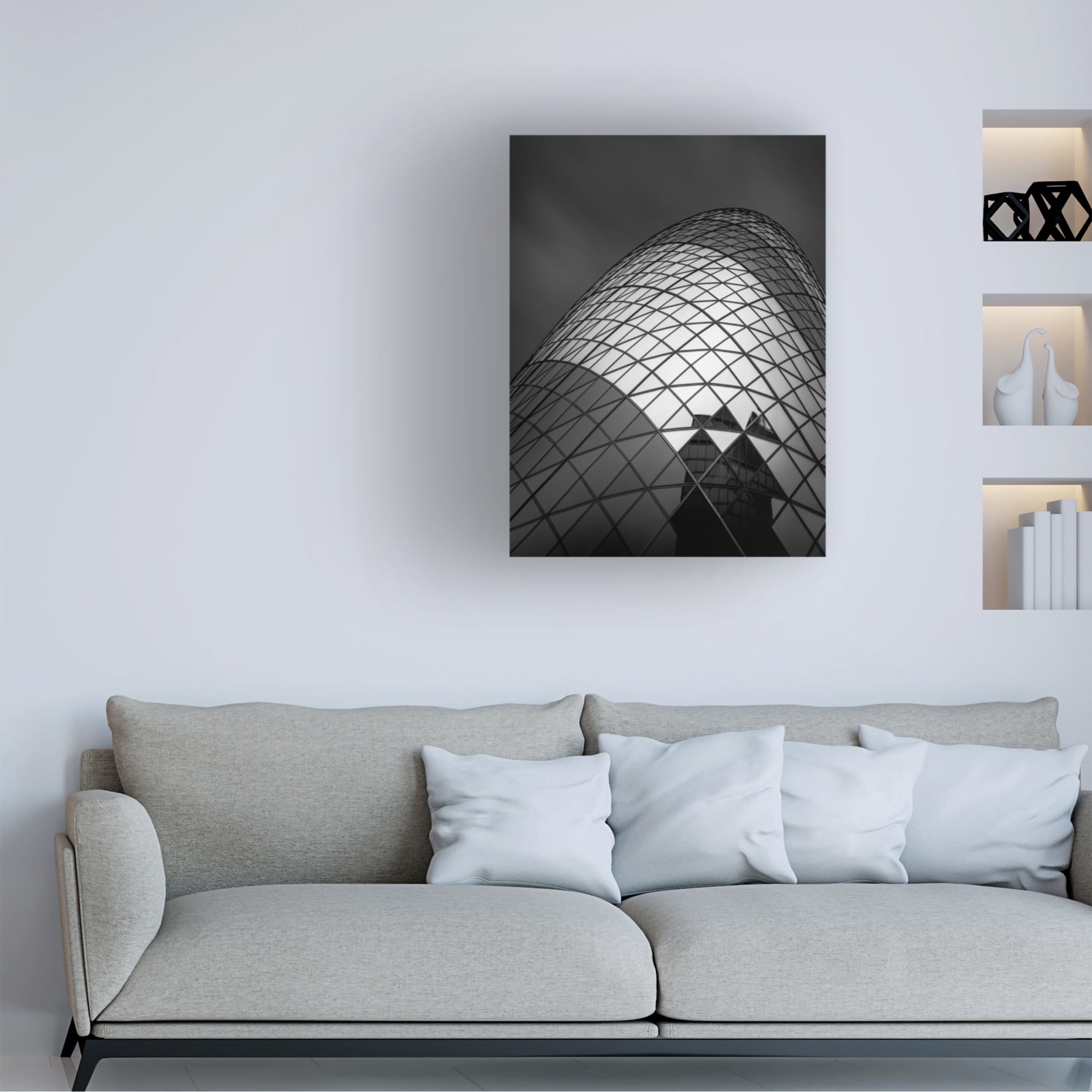 Canvas Wall Art - Ahmed Thabet 'The Gherkin' Wall Art for Living Room, Bedroom, or Office D?cor by Trademark Fine Art - 35 x 47 Inches