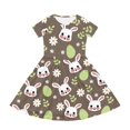 thumbnail image 2 of Uourmeti Easter Bunny Dresses 7-8Y Girls Cute Short Sleeve Swing Dress Casual Crew Neck Knee Length A-Line Dresses with Pockets Holiday Clothes, 2 of 6