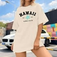 thumbnail image 3 of UANWENN T-Shirt d'Été Imprimé Col Rond Manches Courtes Raglan Style Plage Décontracté (4) T-Shirts Longs Ajustés pour Femmes Col Roulé pour Femmes Pack T-Shirts Décontractés Manches Courtes pour Femmes, 3 of 5