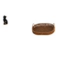 thumbnail image 1 of Escultura De Figura De Gato De Resina Y Cesta De Mimbre De Ratán, Frutero, Adorno Decorativo Para Sala De Estar, Dormitorio, Organizador De Cocina, Entrada, Estantería, Hotel, Hogar., 1 of 8