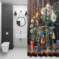 thumbnail image 3 of Independence Day Shower Curtain for Bathroom, Country Floral Daisy Butterfly Waterproof Cloth Fabric Bathroom Accessories Set with 12 Rust Proof Plastic Hooks, 72"x84", 3 of 9