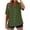 Army Green, variant on Womens Shirts Cotton Linen Blend Short Sleeve Button Up Pleated Front Solid Color Textured Blouse Lightweight Summer Tops Relaxed Fit Traditional Fastening Garment Piece Black XL
