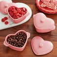 thumbnail image 2 of 3-Piece Pink Colored Mini Hearts Ceramic Baking Dish with Lid, The Pioneer Woman 6.45", 2 of 5